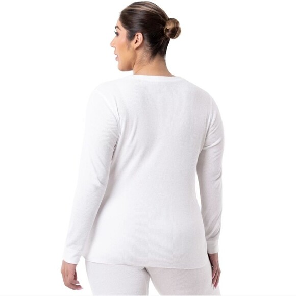 White Fruit of the Loom Women's Eversoft Waffle Thermal Top and bottom Size XXXL - Picture 5 of 9